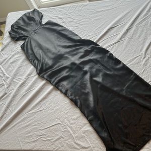pretty little thing strapless cutout maxi dress in black
